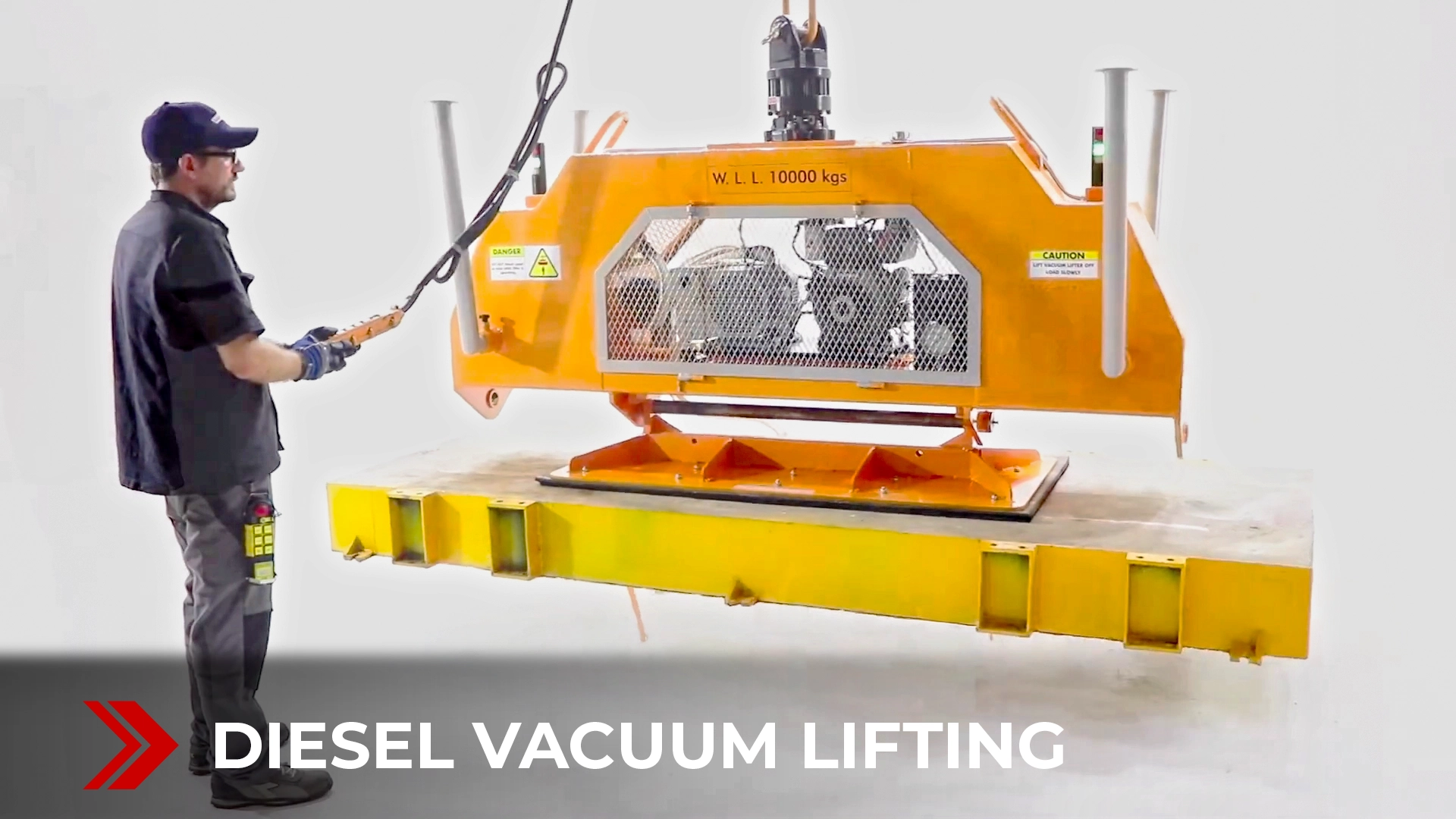 Aardwolf Diesel Power Vacuum Lifter lifting a heavy load up to 10,000 kg