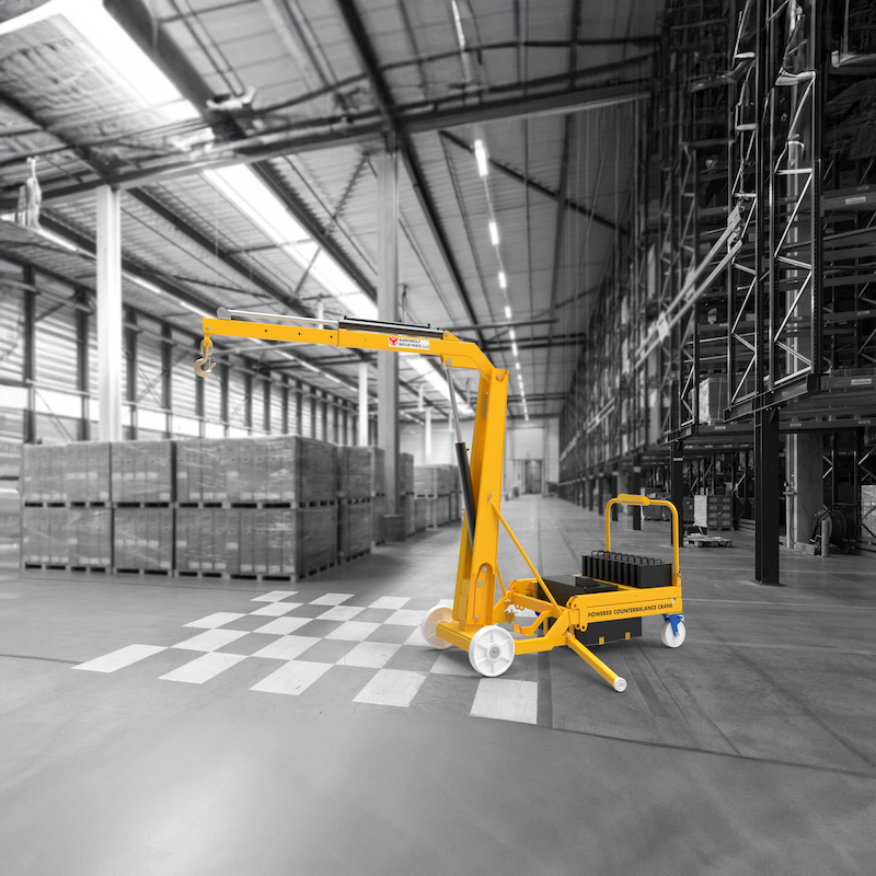 Powered Counterbalance Crane with Lateral Movement